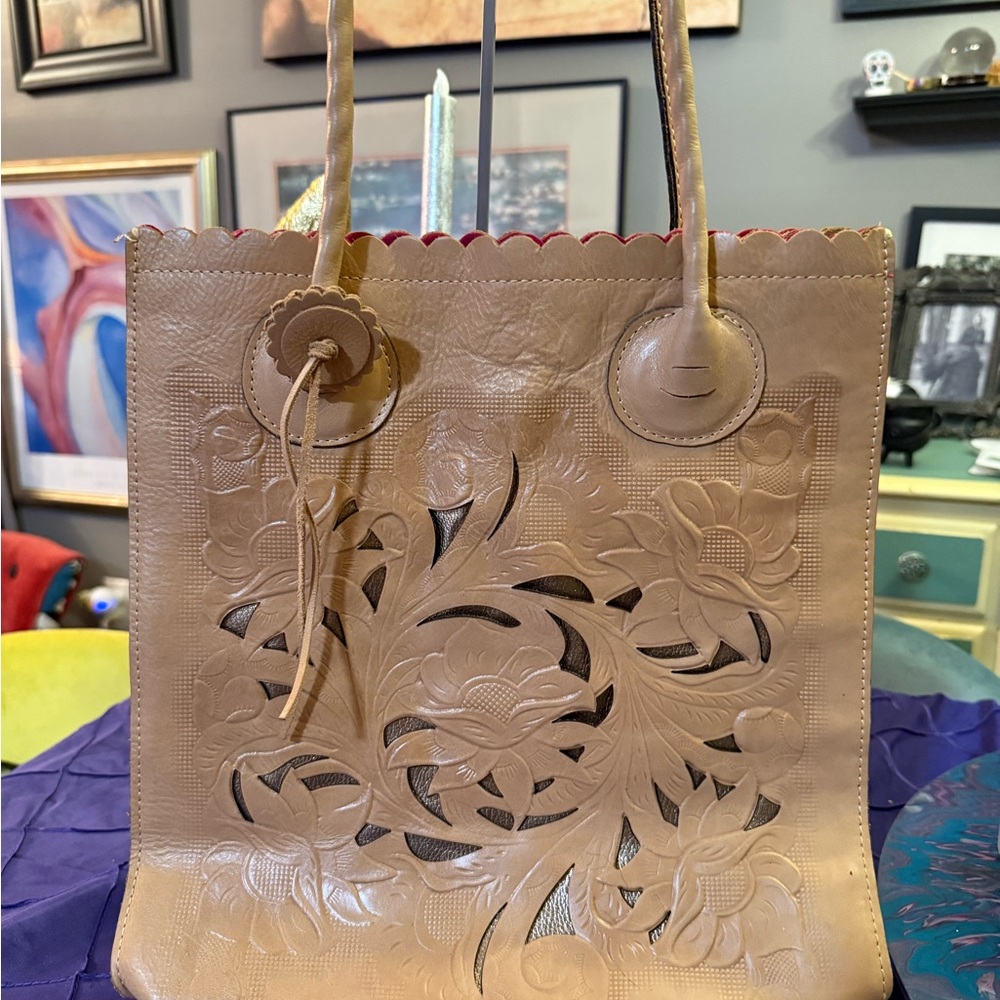 Patricia Nash Hand Tooled Leather Tote Bag